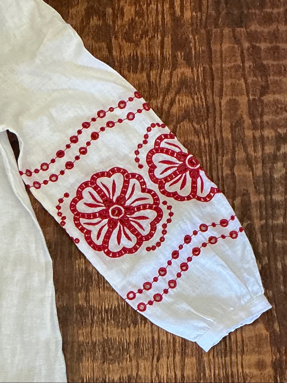 J. Crew White Linen Dress with Red Embroidery - Picture 3 of 11